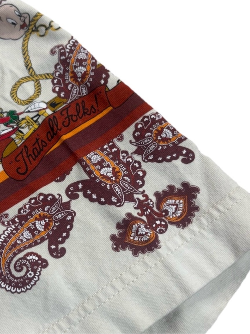ZARA Looney Tunes Paisley Graphic Tee Shirt White Multicolor Small Y2K Rare - Picture 5 of 6